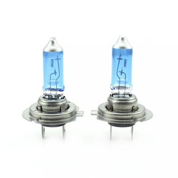 Set 2 becuri Halogen H7 55W +100% Intensitate - LONG LIFE, OEM Quality, alb quartz Set 2 becuri Halogen H7 55W +100% Intensitate - LONG LIFE, OEM Quality, alb quartz