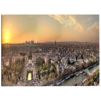 Tablou canvas - Vedere de la Turnul Eiffel Ingust - 120 x 40 cm Tablou canvas - Vedere de la Turnul Eiffel Ingust - 120 x 40 cm