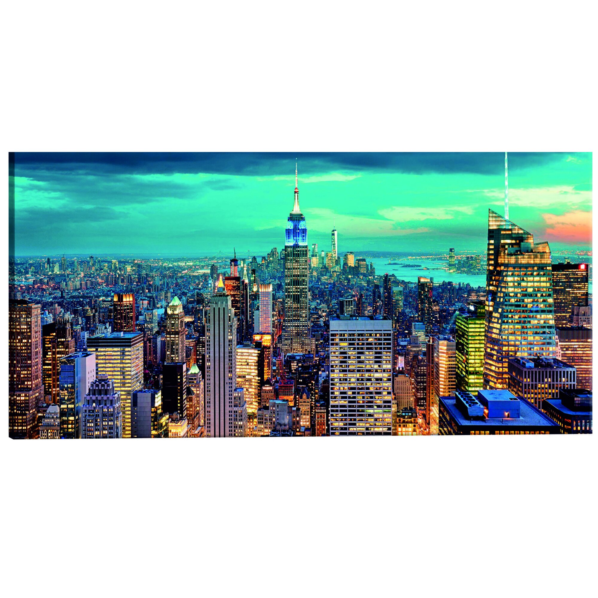 Tablou canvas - Metropola albastra - 135 x 45 cm