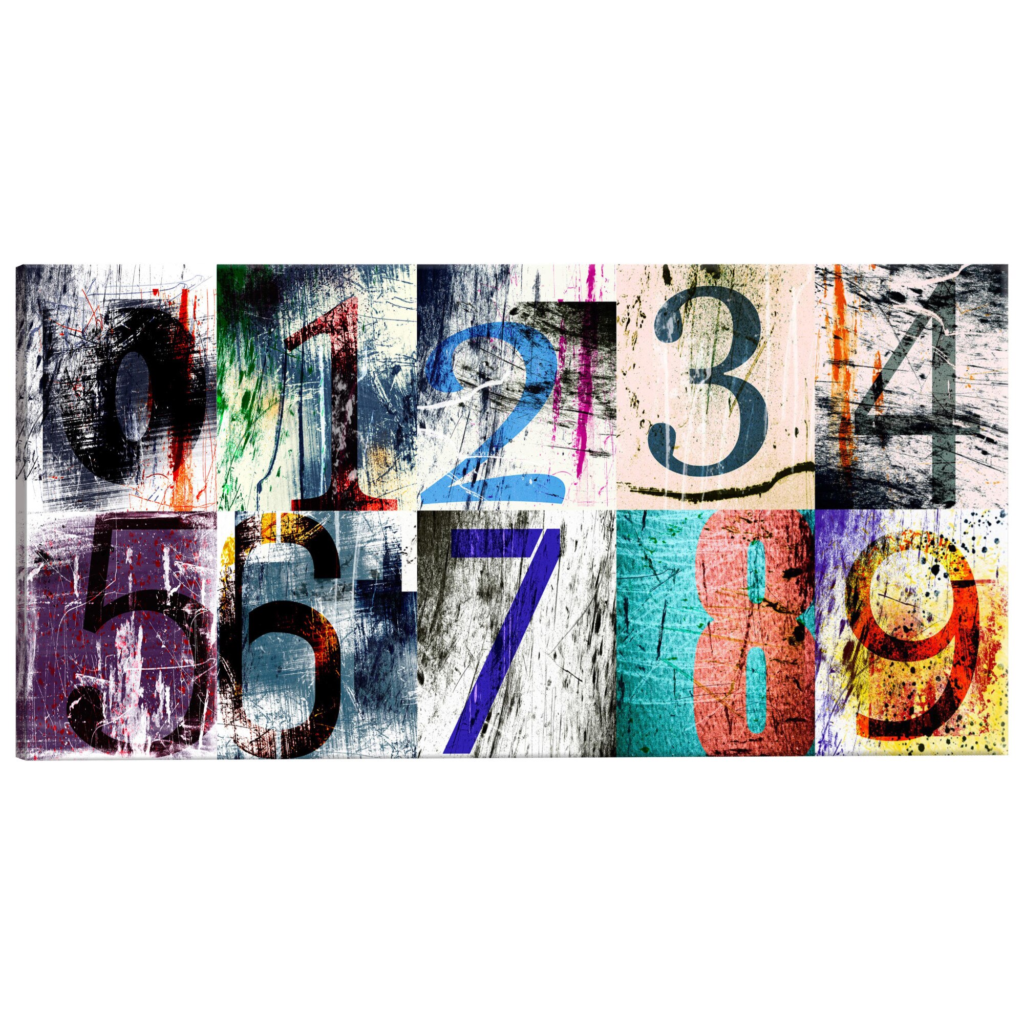 Tablou canvas - Numere colorate - 135 x 45 cm