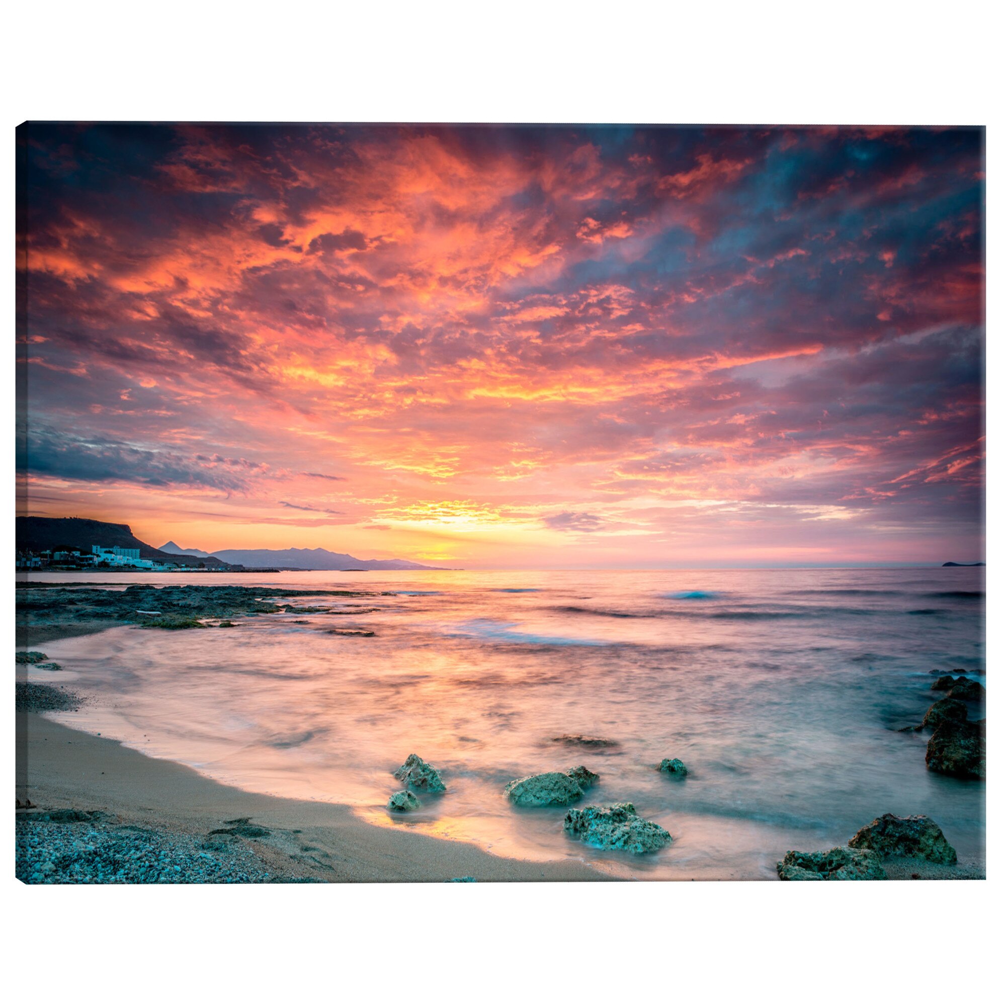Tablou canvas - Plaja din Creta Red Red - 120 x 40 cm