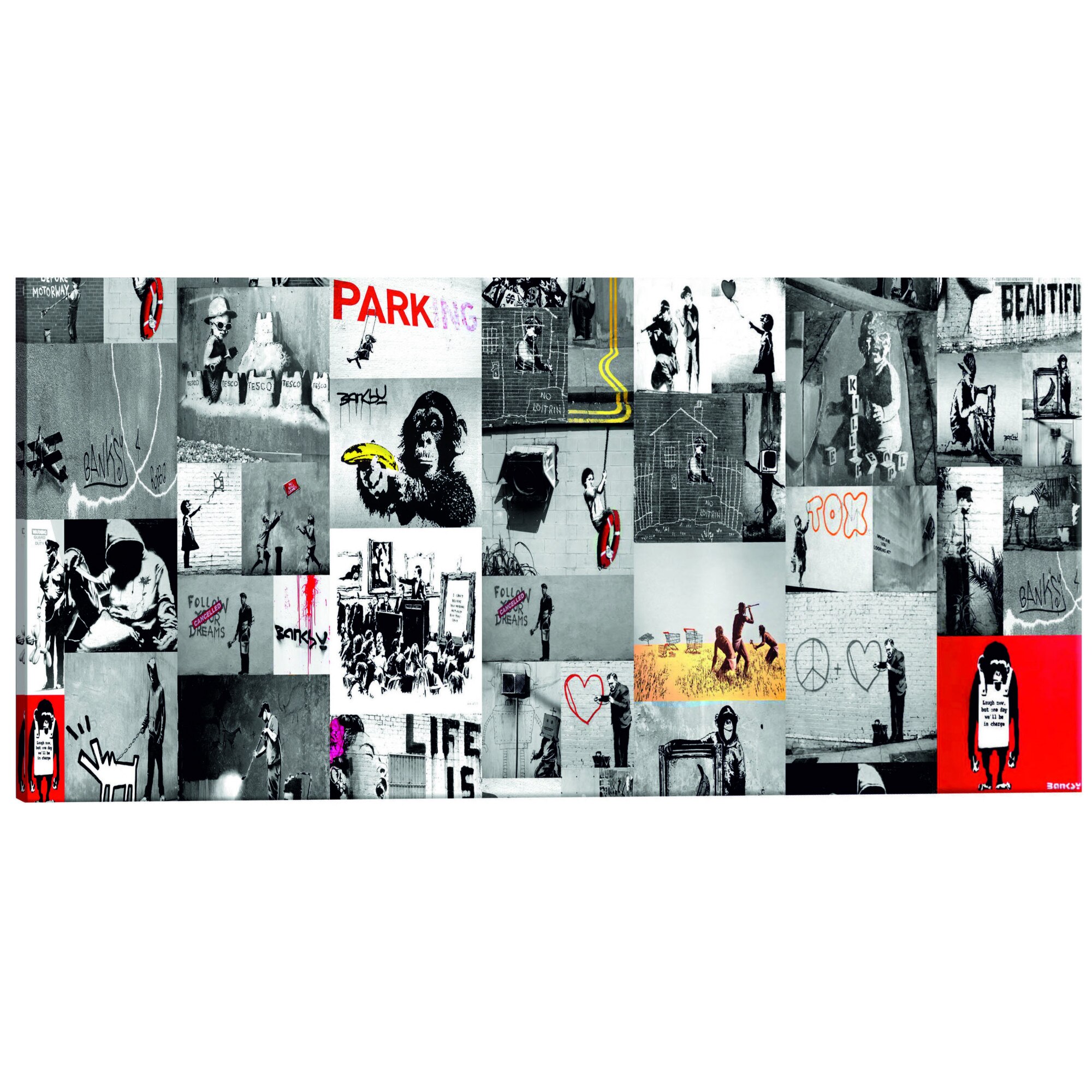 Tablou canvas - Street Art Banksy II - 135 x 45 cm