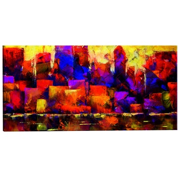 Tablou canvas - Orizont coloristic al oraSului - 135 x 45 cm Tablou canvas - Orizont coloristic al oraSului - 135 x 45 cm