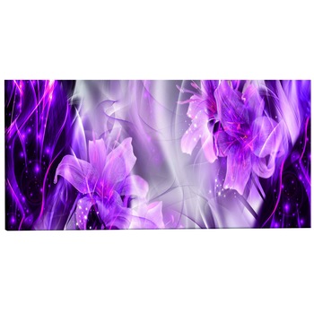 Tablou canvas - Purpurii Flacari - 135 x 45 cm Tablou canvas - Purpurii Flacari - 135 x 45 cm
