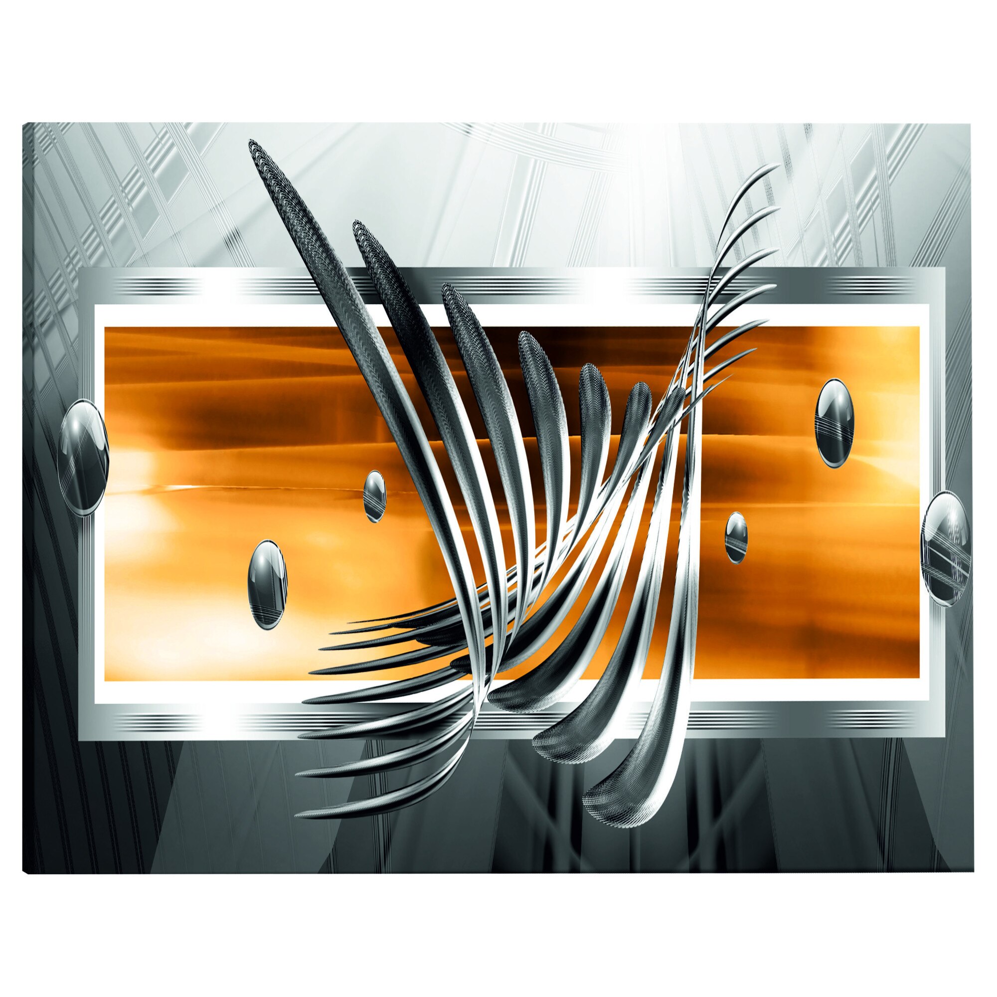 Tablou canvas - Aripi de argint portocaliu Ingust - 135 x 45 cm