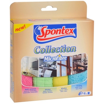 4 Lavete Microfiber Collection Spontex 4 Lavete Microfiber Collection Spontex