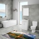 Covor Baie Impermeabil PVC Peisaj de munte care se oglindeste in apa Art Factory, 100 x 150 cm