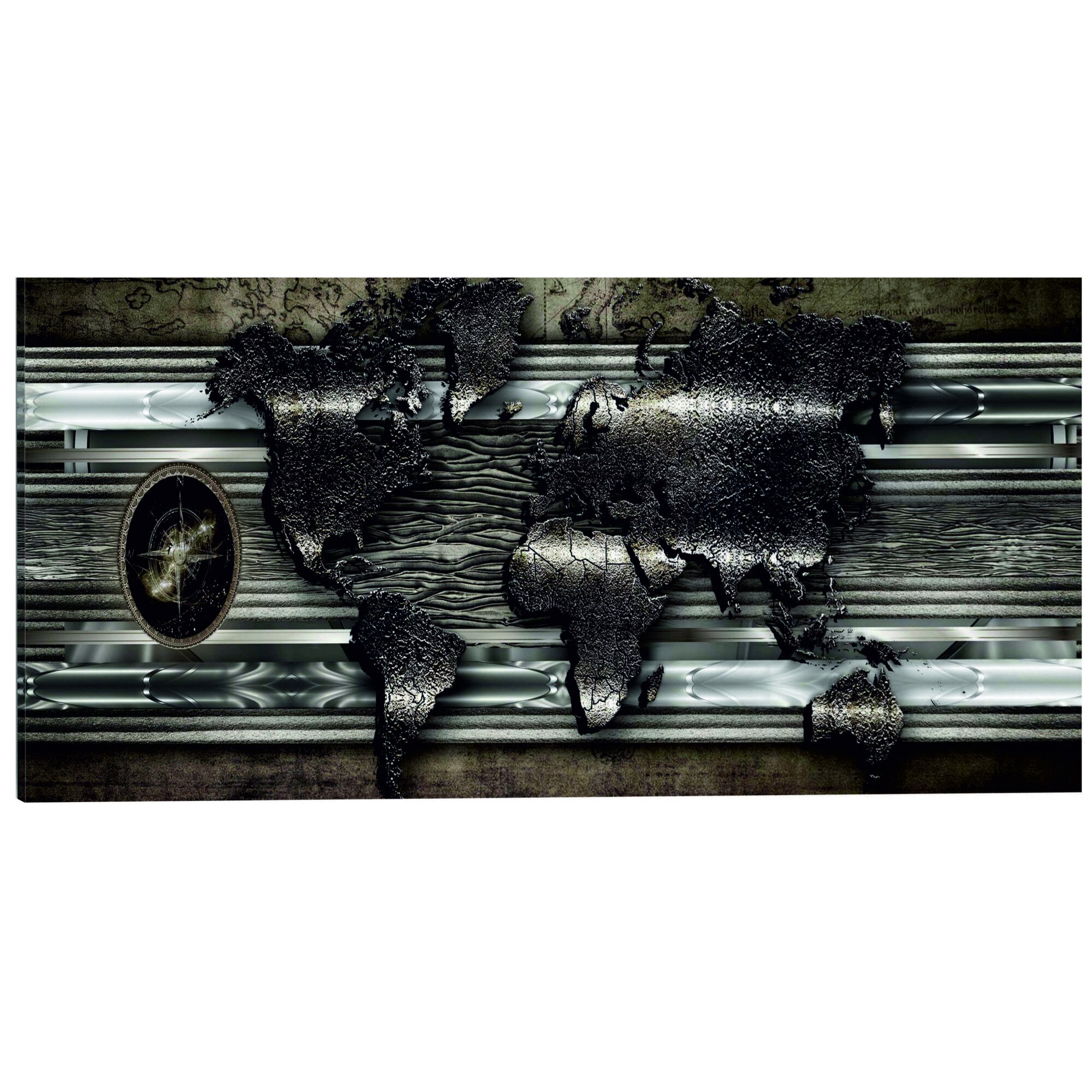 Tablou canvas - Harta metalica - 135 x 45 cm
