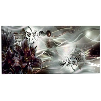 Tablou canvas - Galaxia cu flori - 120 x 40 cm