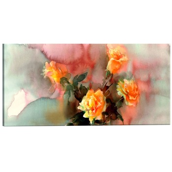 Tablou canvas - Buchet de trandafiri galbeni - 120 x 40 cm