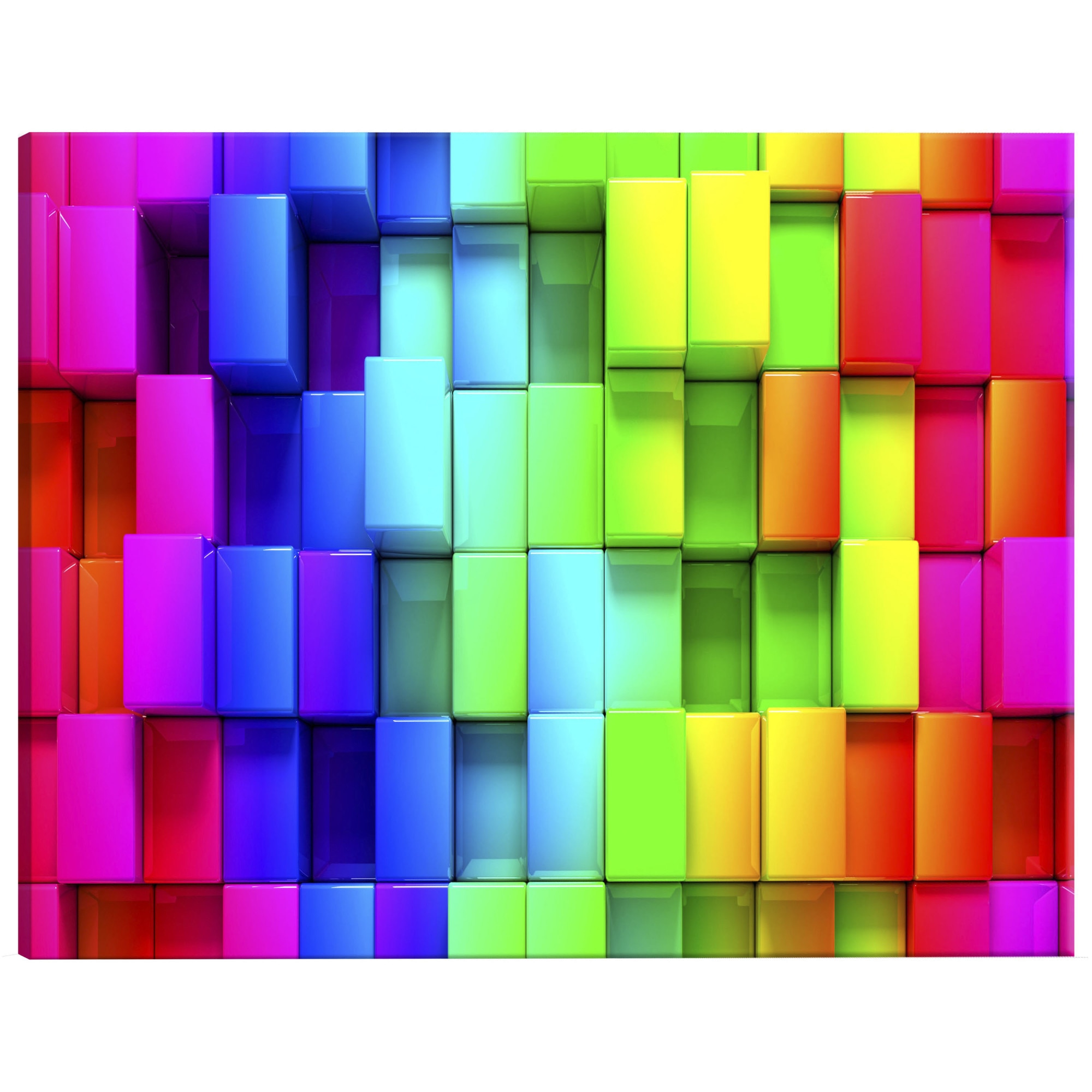 Tablou canvas - Cuburi colorate Inguste - 120 x 40 cm