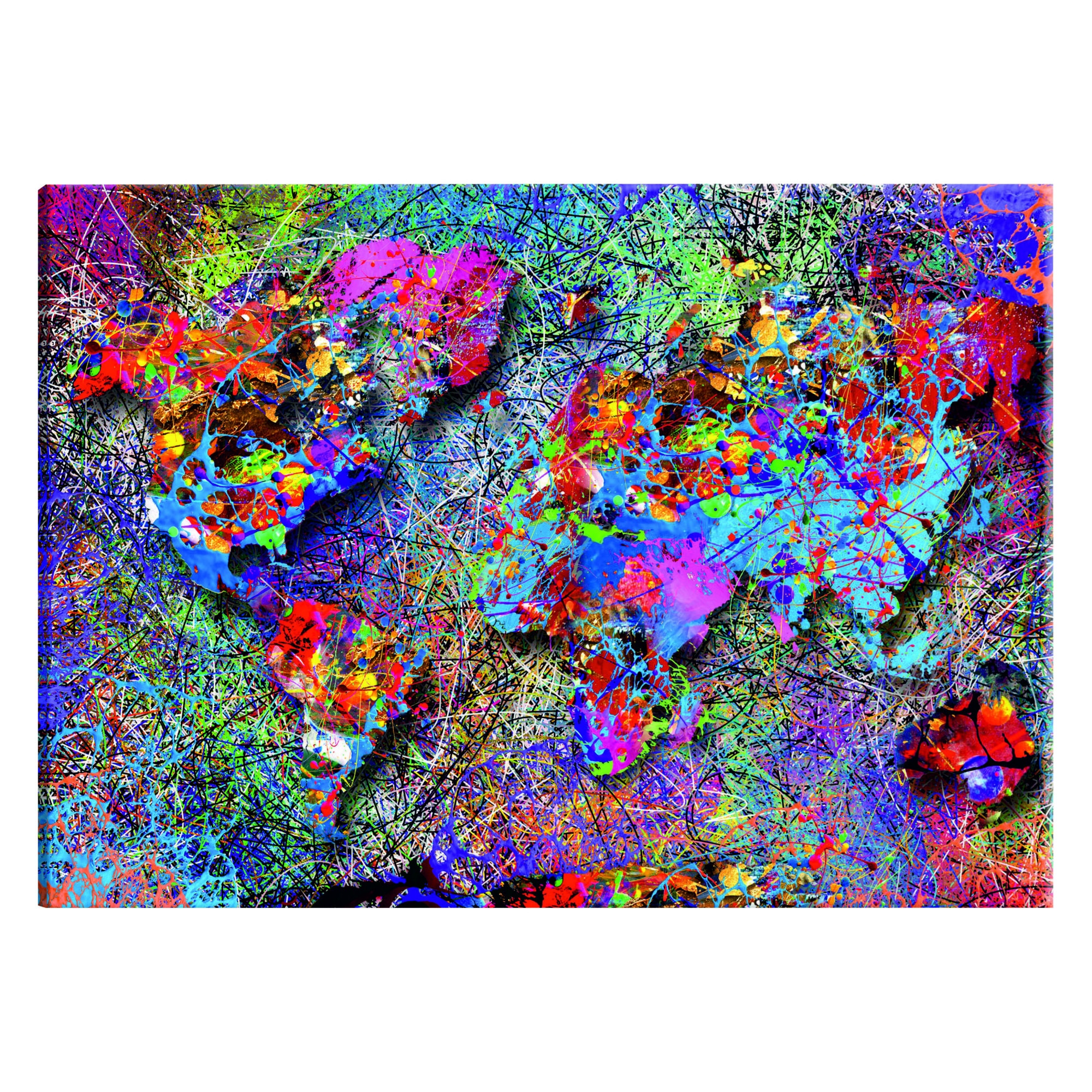 Tablou canvas - Harta inspiratie Jackson Pollock - 60 x 40 cm