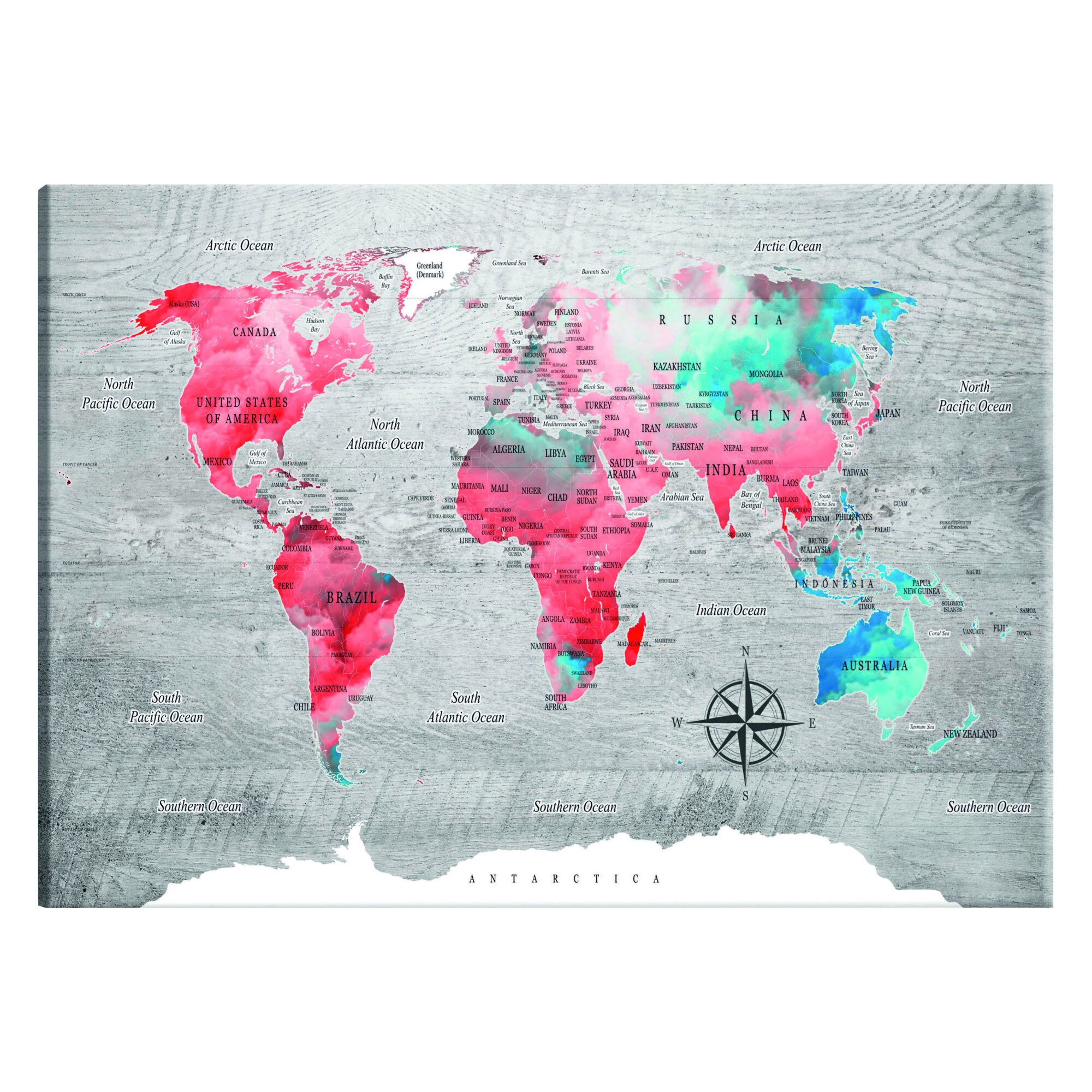 Tablou canvas - Harta Mondiala Roam Roam - 90 x 60 cm