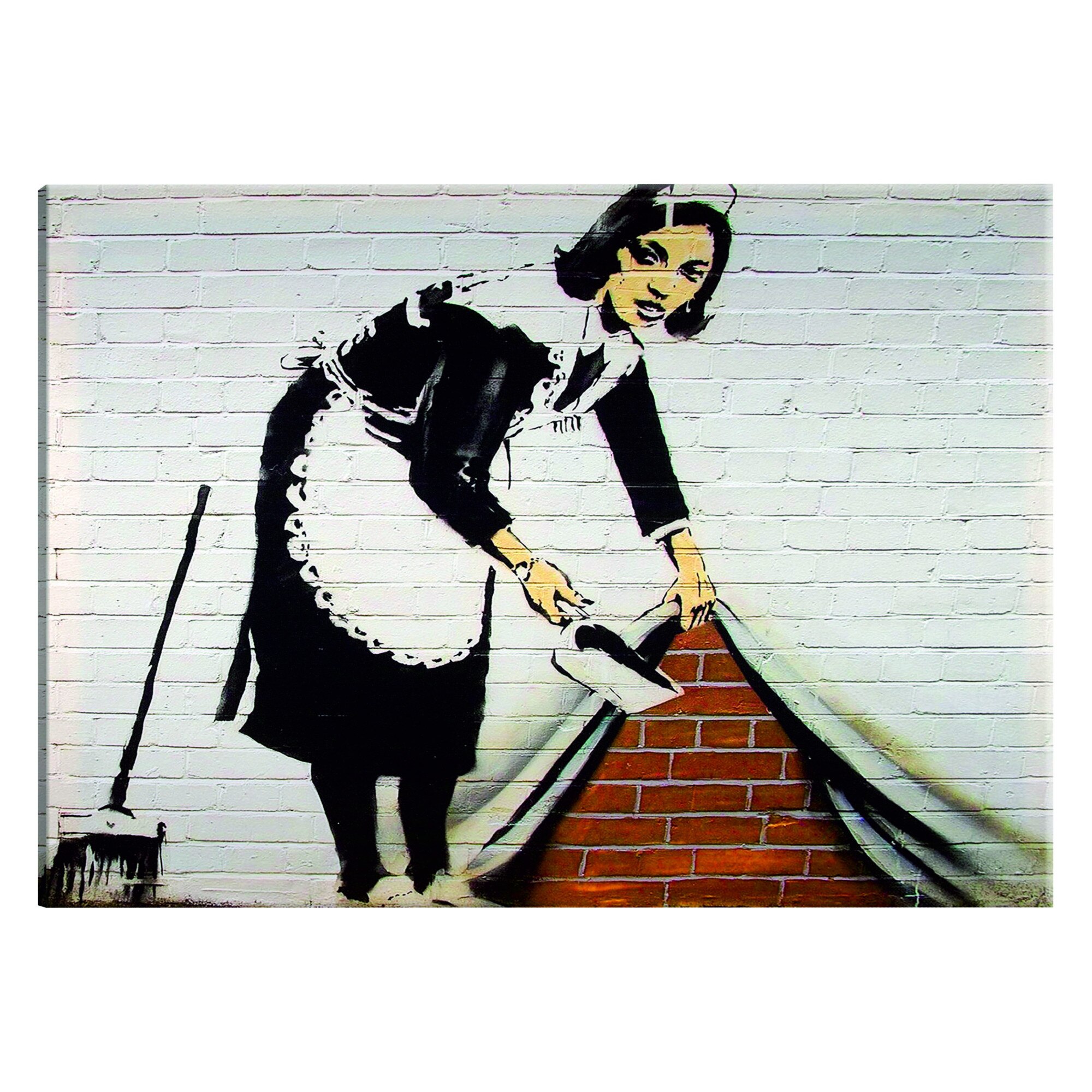 Tablou canvas - Menajera la Londra de Banksy - 120 x 80 cm