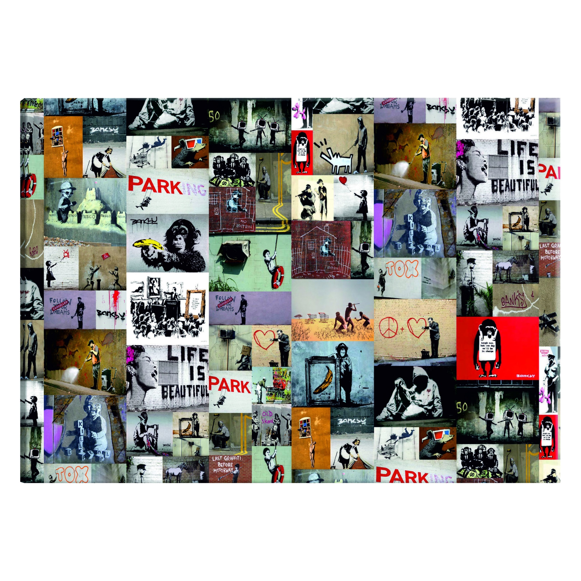 Tablou canvas - Arta colajului Banksy - 60 x 40 cm