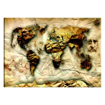 Tablou canvas - Harta inspiratie Leonardo da Vinci - 90 x 60 cm Tablou canvas - Harta inspiratie Leonardo da Vinci - 90 x 60 cm