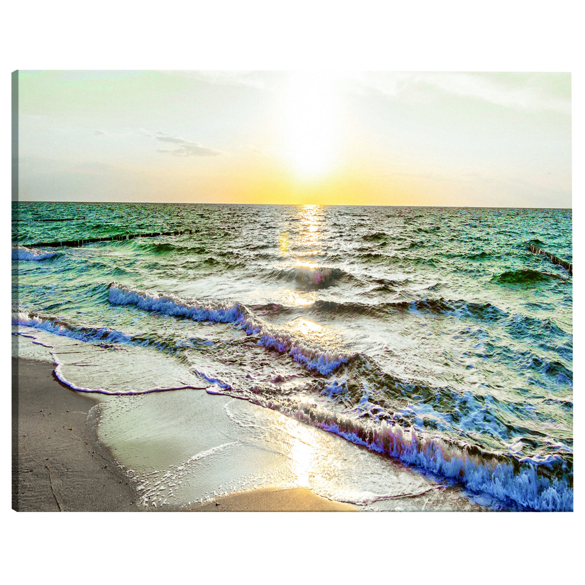 Tablou canvas - Valuri calme Gri Ingust - 135 x 45 cm