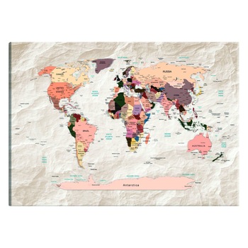 Tablou canvas - Harta Mondiala Oceane pietroase - 60 x 40 cm