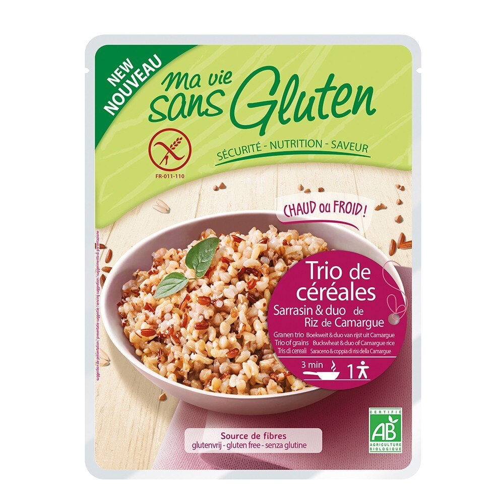 Trio cereale natur - produs fara gluten bio gata preparat 220g