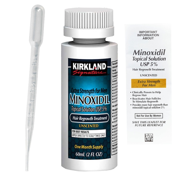 Лечение на косопад, Kirkland Minoxidil 5%, локално решение, Пакет 1 месец (1x 60 мл)