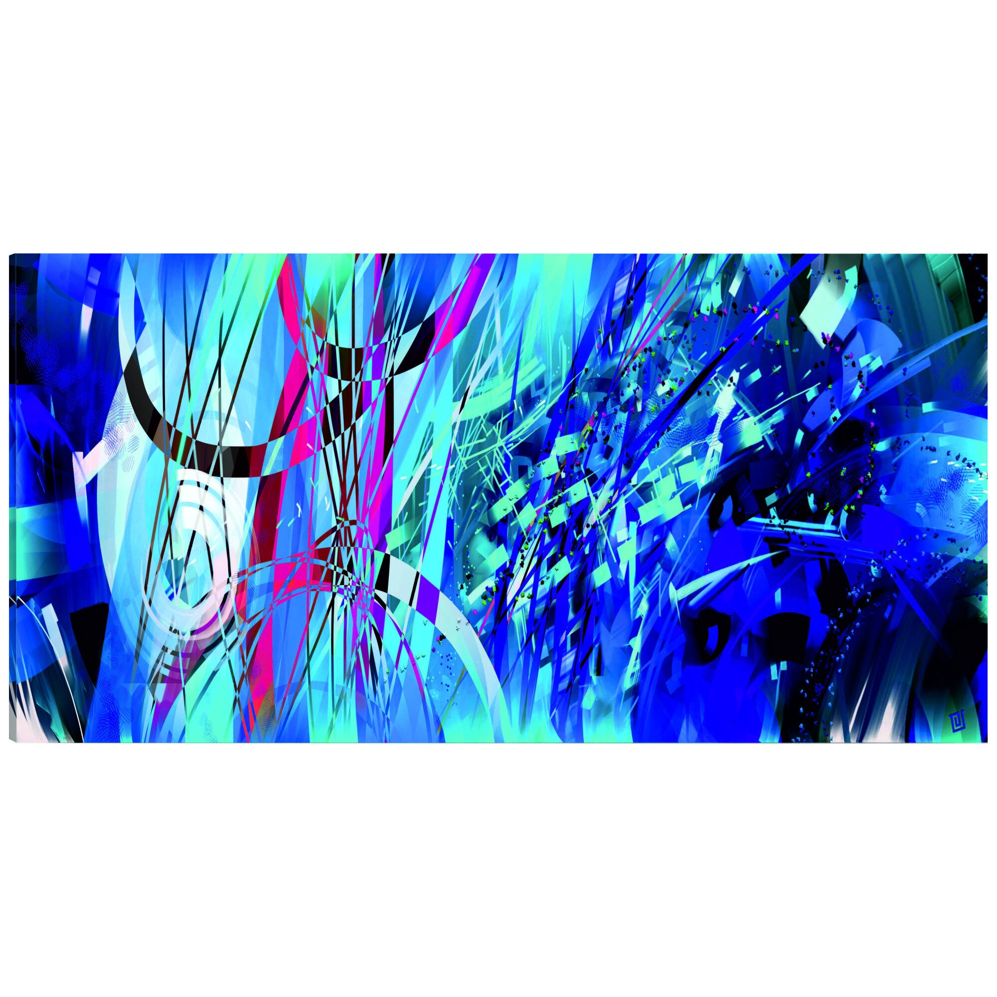 Tablou canvas - Ploaie turcoaz - 135 x 45 cm