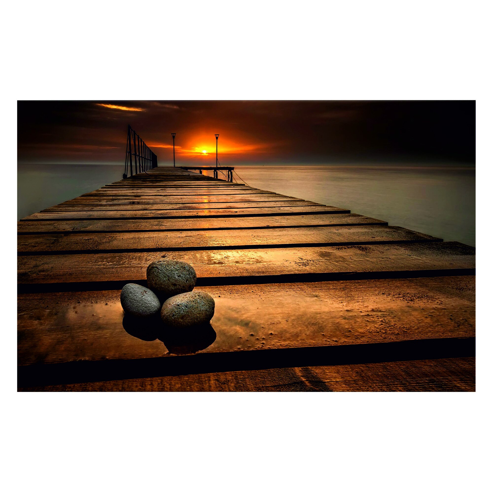 Tablou canvas - Pietre pe dig - 135 x 45 cm