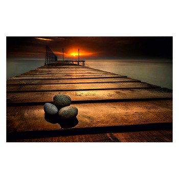 Tablou canvas - Pietre pe dig - 150 x 50 cm Tablou canvas - Pietre pe dig - 150 x 50 cm