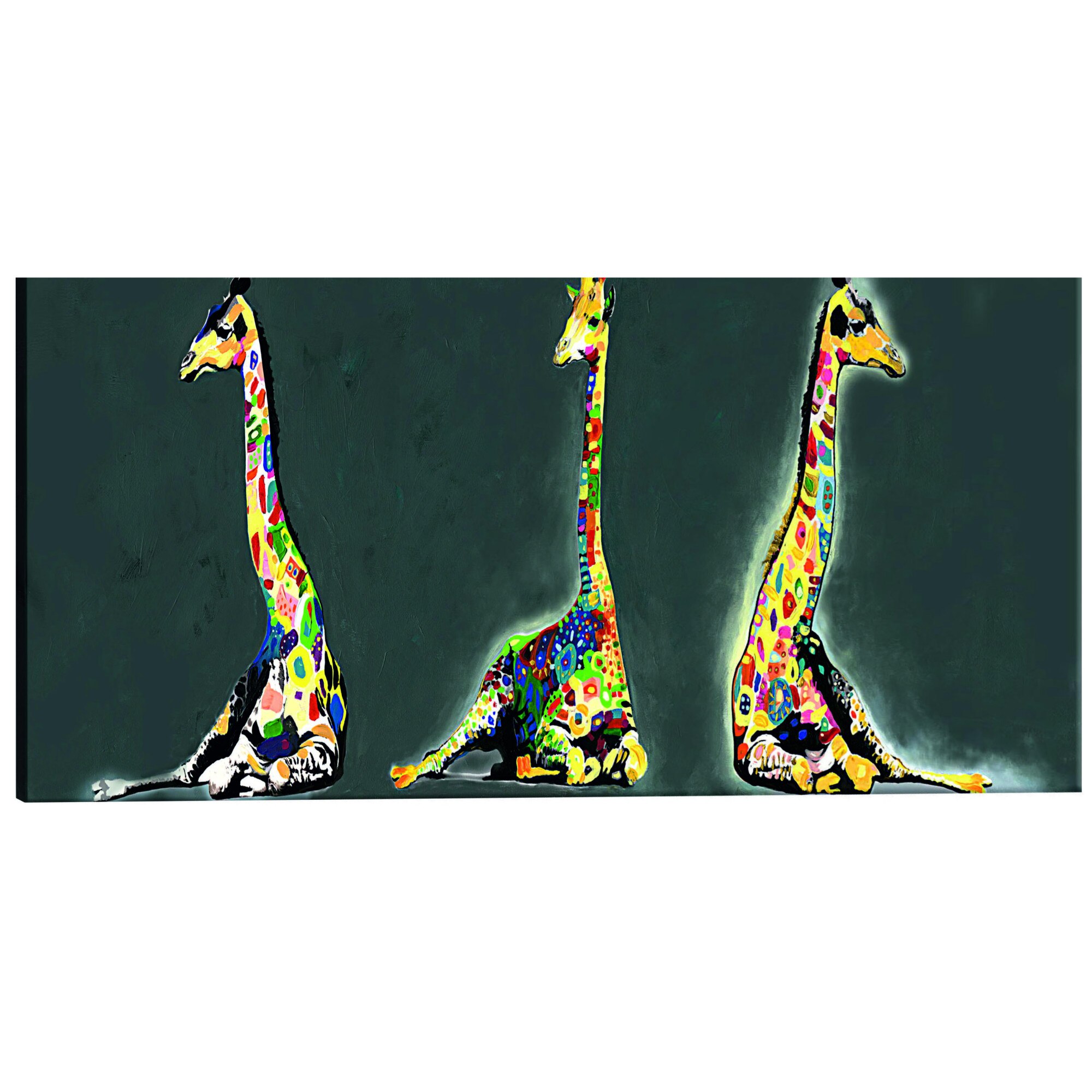 Tablou canvas - Girafe colorate - 135 x 45 cm