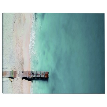 Tablou canvas - Marea Si podul de lemn gri Ingust - 135 x 45 cm