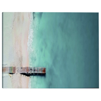 Tablou canvas - Marea Si podul de lemn gri Ingust - 135 x 45 cm