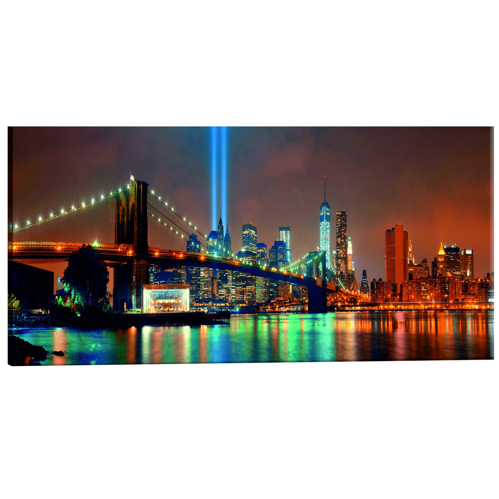 Tablou canvas - New York City Noaptea frumoasa - 135 x 45 cm