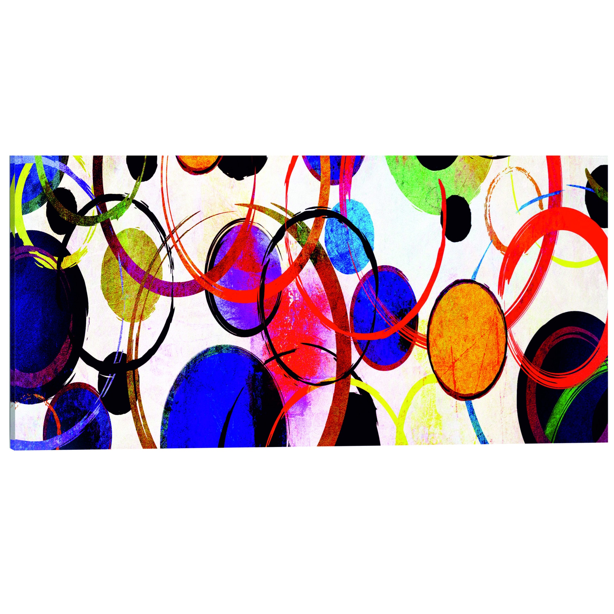 Tablou canvas - Cercuri curcubeu - 135 x 45 cm