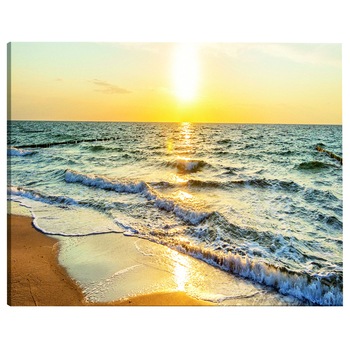 Tablou canvas - Valurile calme de aur Ingust - 150 x 50 cm Tablou canvas - Valurile calme de aur Ingust - 150 x 50 cm