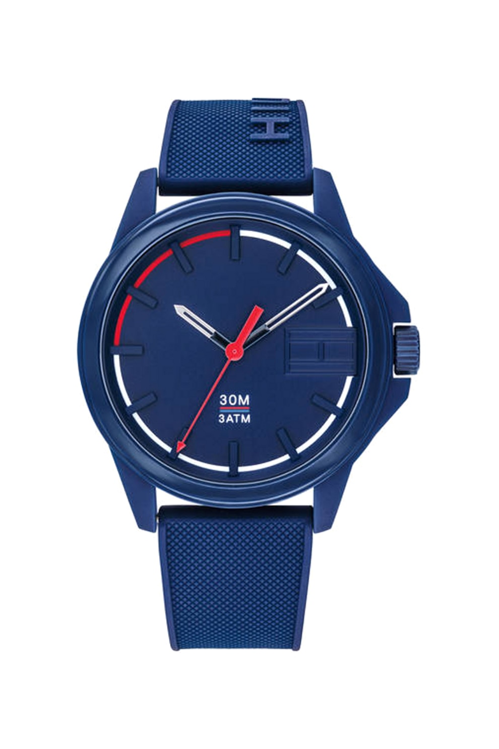 Tommy Hilfiger, Ceas quartz cu o curea din silicon, Albastru inchis