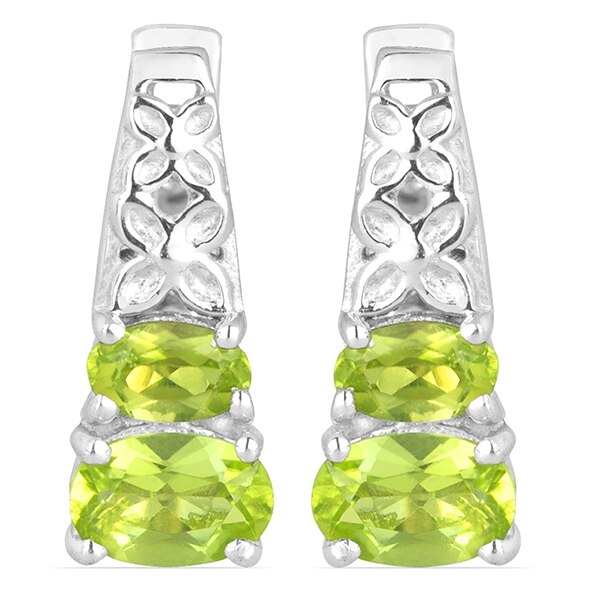 Cercei argint Raquel, 925, cu peridot - EVA0017 - BeSpecial
