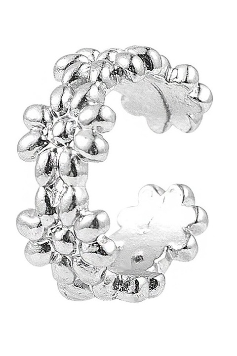 Cercel Ear cuff, coronita ingusta cu flori, Argintiu, Urechea stanga sau dreapta