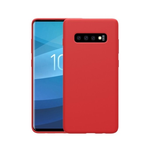 Husa Samsung S10, rosie, originala Nillkin, seria Flexcase, silicon liquid, durabila
