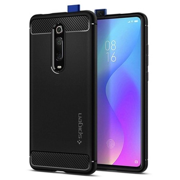 Husa Antisoc Spigen Rugged Armor pentru Xiaomi Mi 9T & Mi 9T Pro, Protectie la Standarde Militare, Negru Mat Husa Antisoc Spigen Rugged Armor pentru Xiaomi Mi 9T & Mi 9T Pro, Protectie la Standarde Militare, Negru Mat