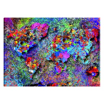 Tablou canvas - Harta inspiratie Jackson Pollock - 90 x 60 cm Tablou canvas - Harta inspiratie Jackson Pollock - 90 x 60 cm