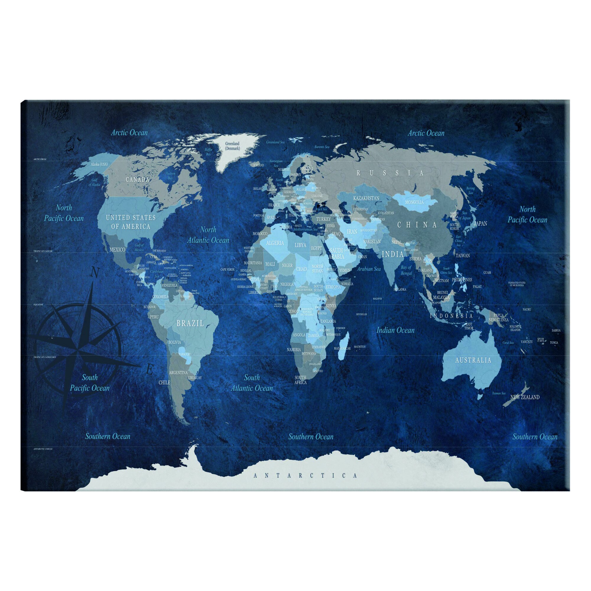 Tablou canvas - Lumea Albastru Intunecat - 120 x 80 cm