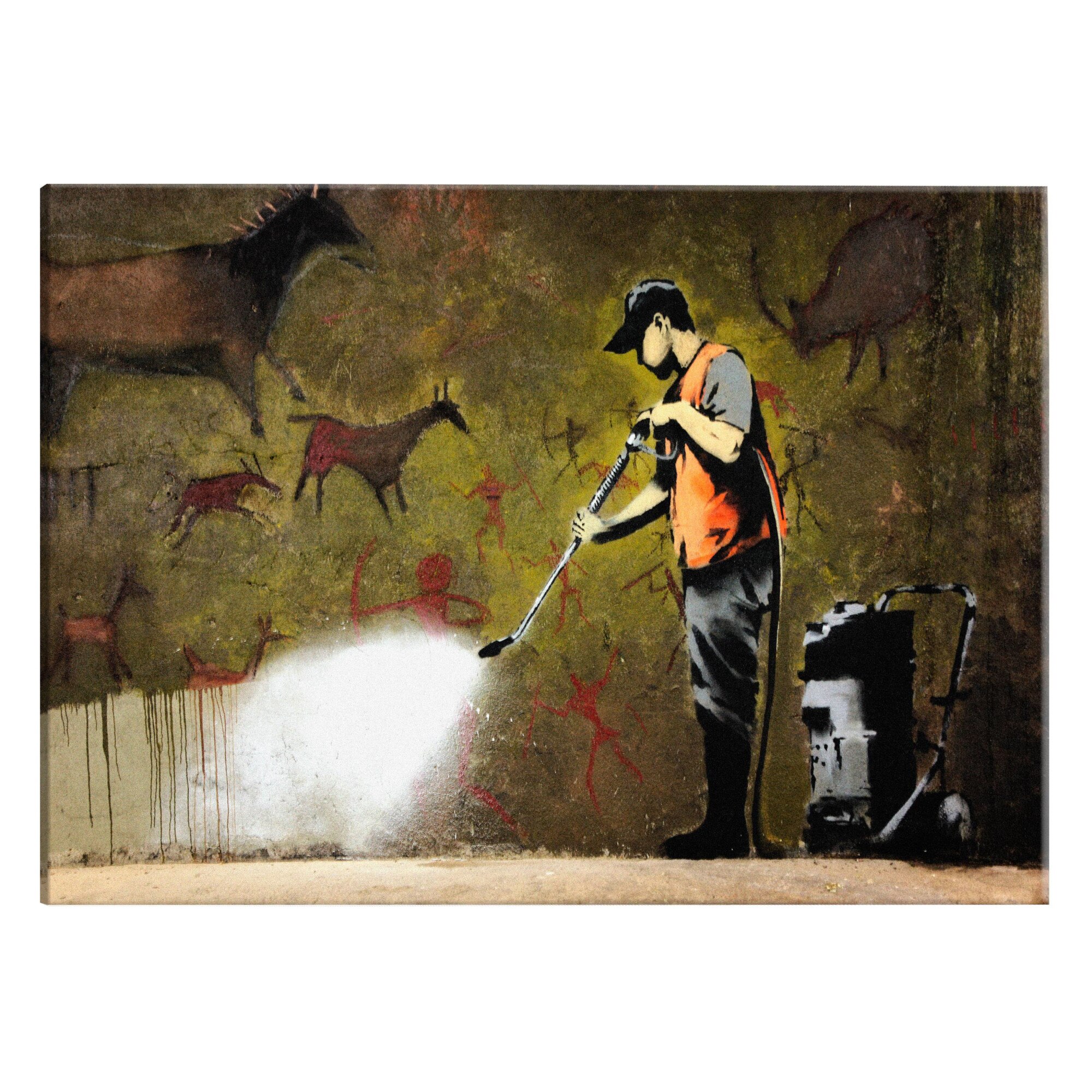 Tablou canvas - Pictura peStera de Banksy - 120 x 80 cm
