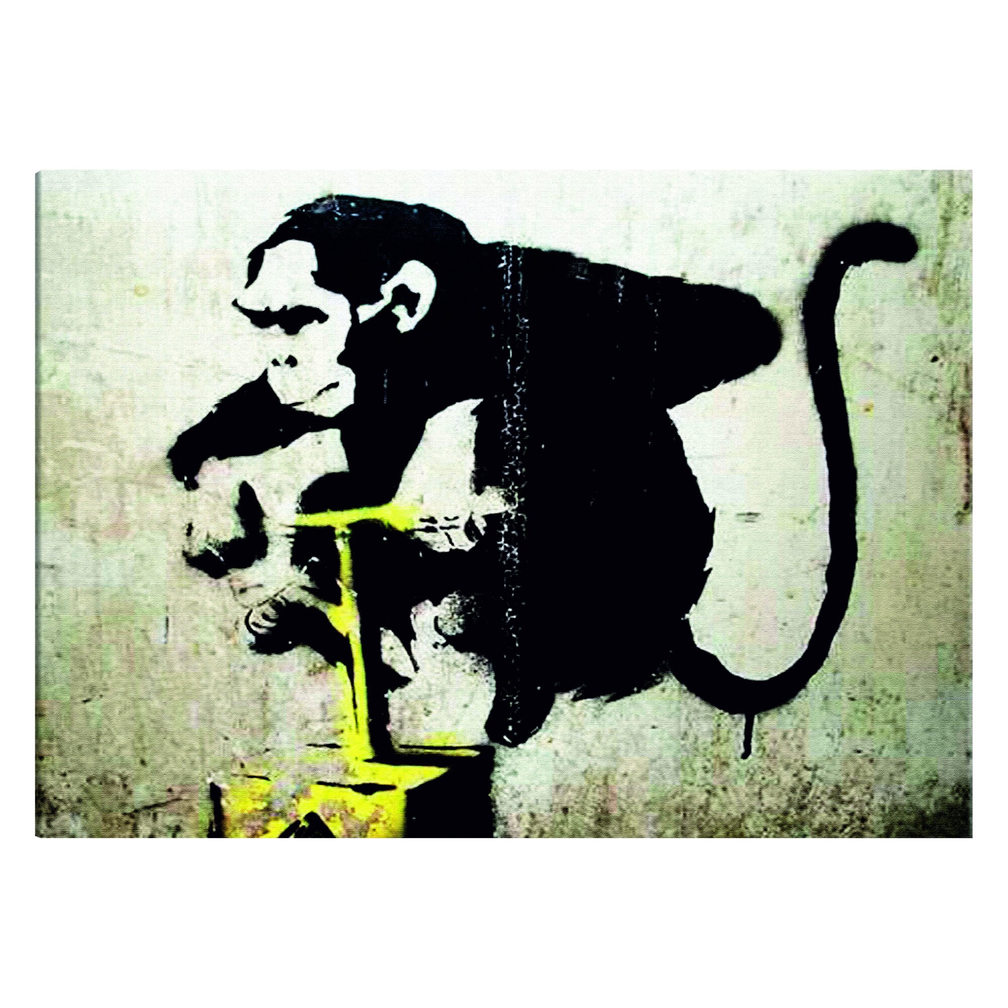Tablou canvas - Maimuta Detonator de Banksy - 120 x 80 cm
