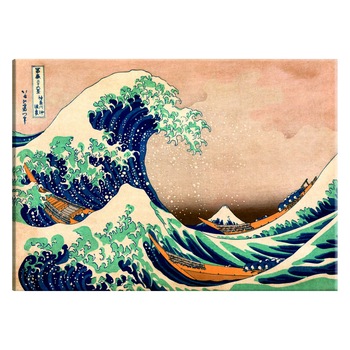 Tablou canvas - Marea unda de pe reproducerea Kanagawa - 120 x 80 cm