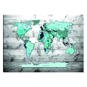 Tablou canvas - Harta Lumii Lumea Albastra - 120 x 80 cm