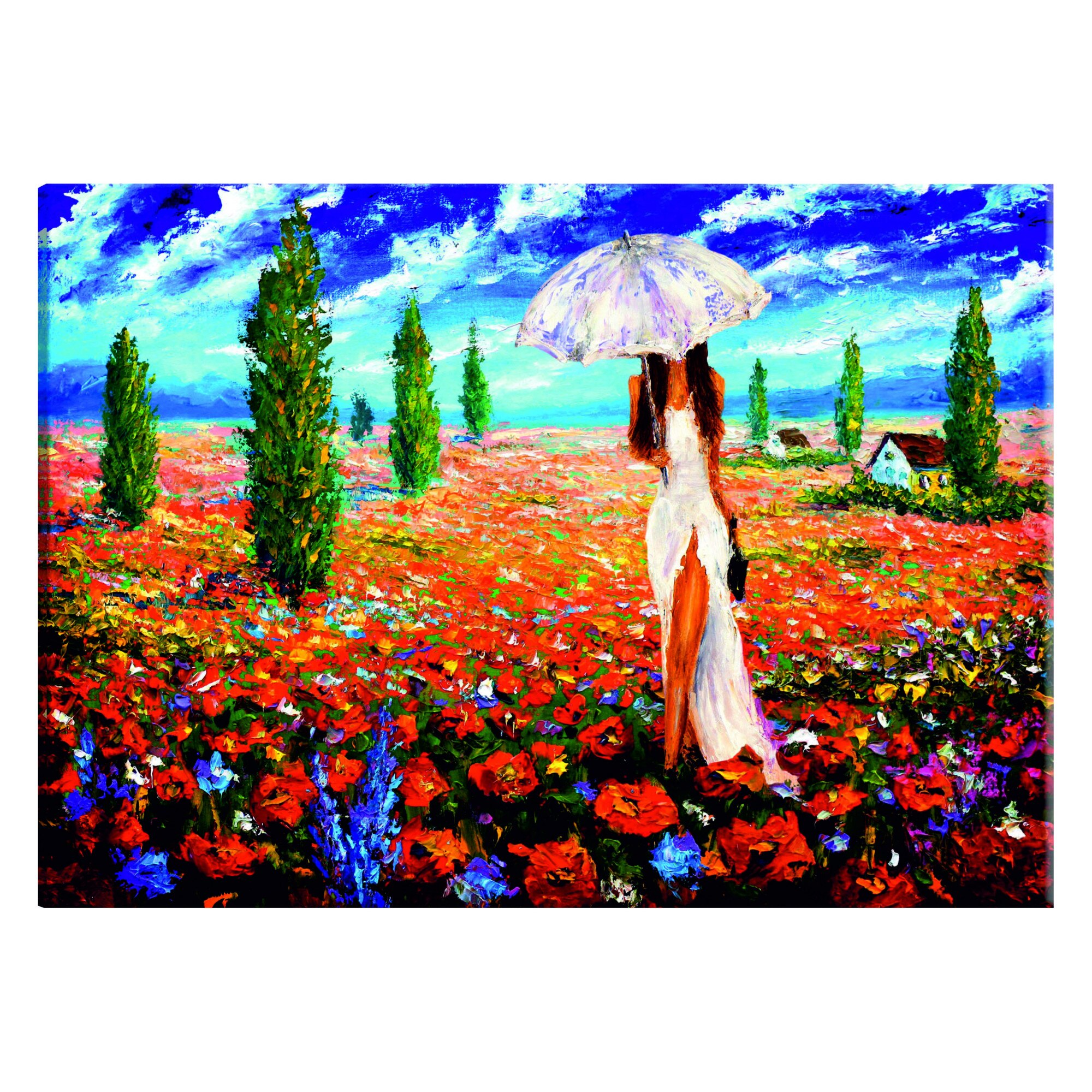 Tablou canvas - Femeie cu umbrela - 120 x 80 cm