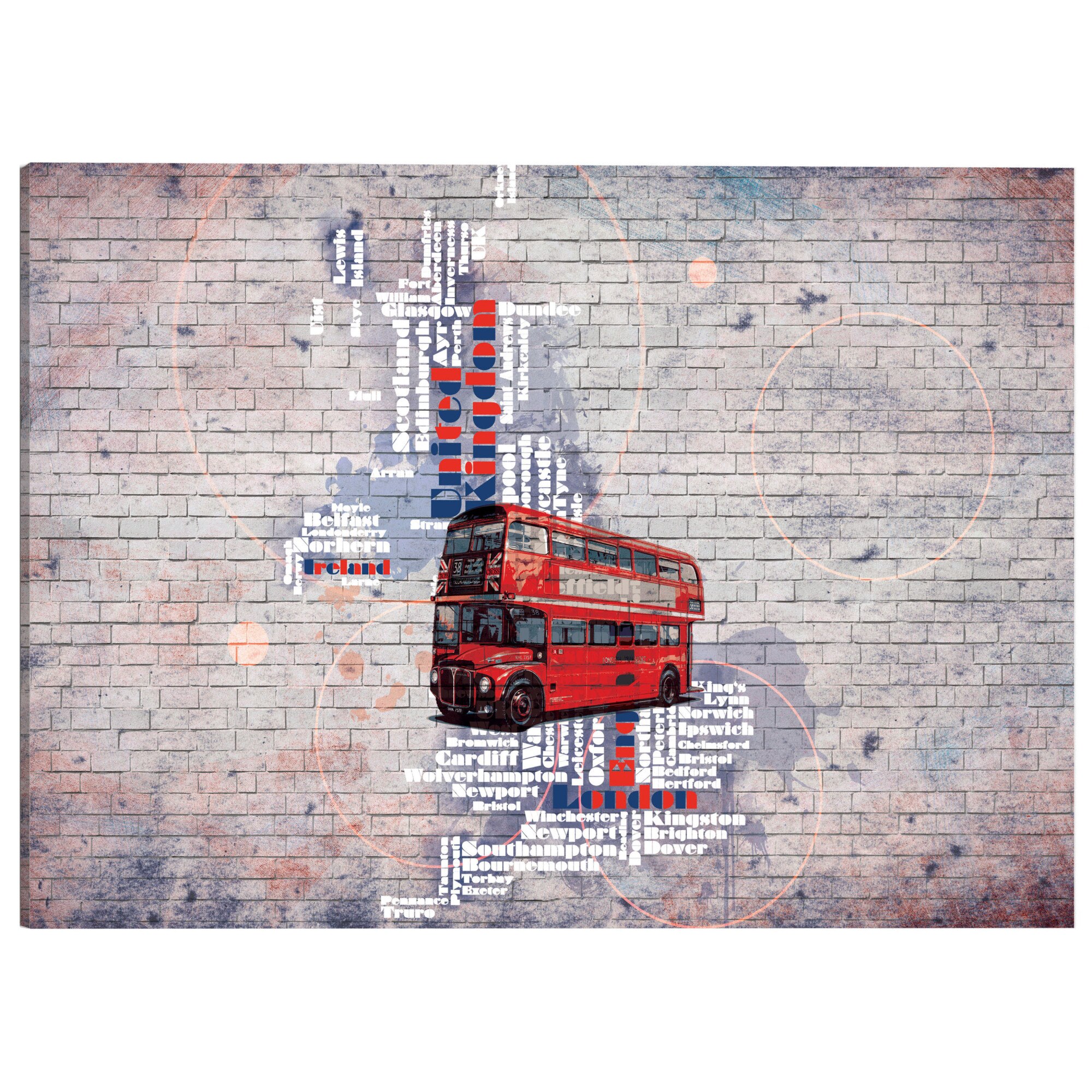 Tablou canvas - In jurul Marii Britanii de catre Routemaster - 120 x 80 cm