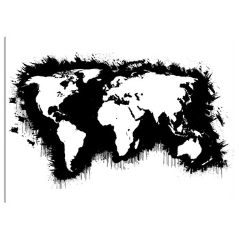 Tablou canvas - Harta monocromatica a lumii - 120 x 80 cm Tablou canvas - Harta monocromatica a lumii - 120 x 80 cm