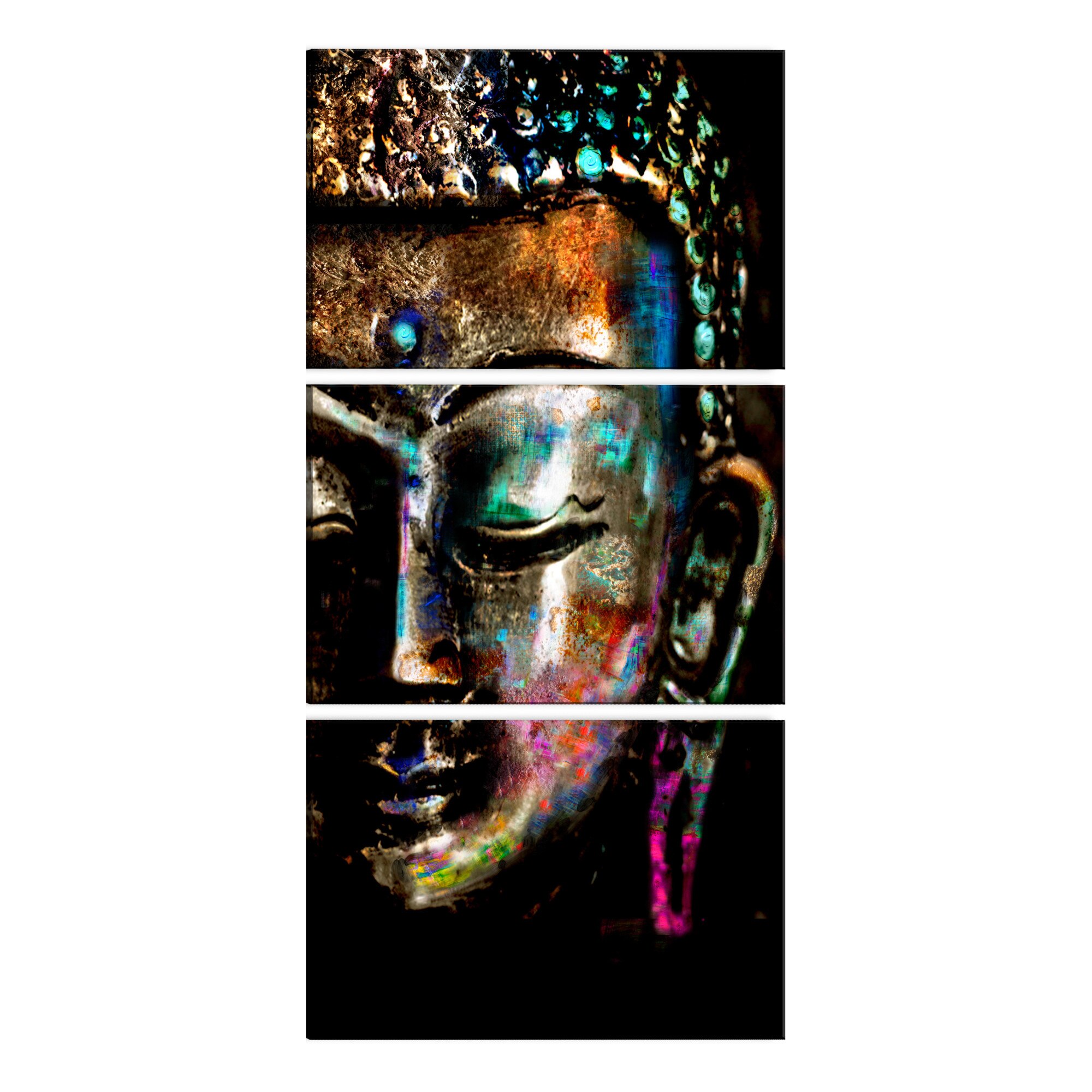 Tablou canvas 3 piese - Buddha paSnic - 60 x 120 cm