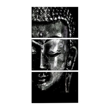 Tablou canvas 3 piese - Buddha gri - 60 x 120 cm Tablou canvas 3 piese - Buddha gri - 60 x 120 cm