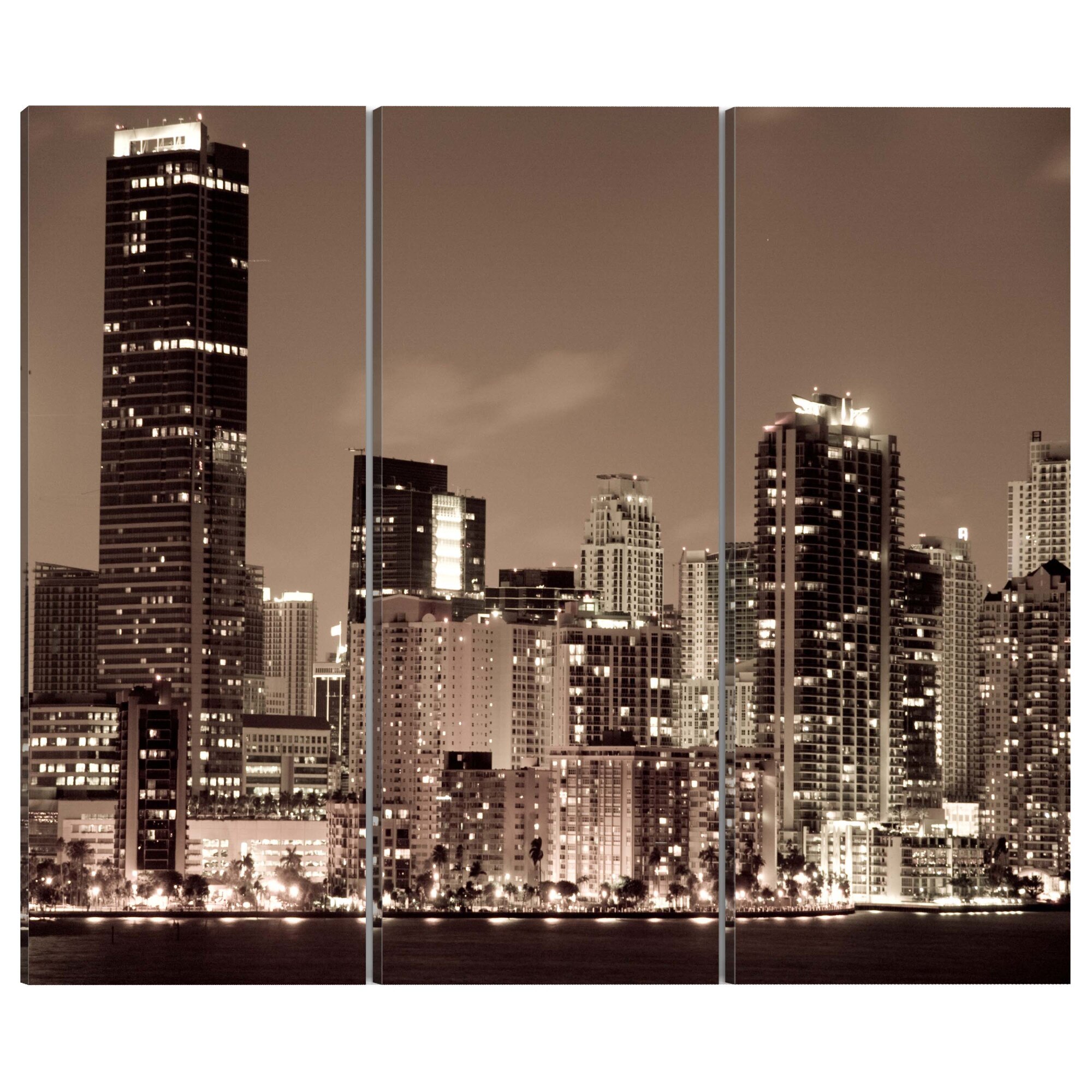 Tablou canvas 3 piese - Seara In Miami - 90 x 60 cm